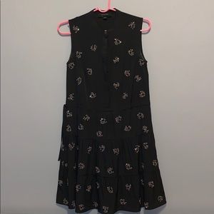 AllSaints black hand beaded silk dress